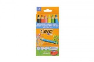 Kredki ołówkowe Bic MULTISURFACE 6 szt + temperówka 3086123727816 6 kol. (515220) Bic