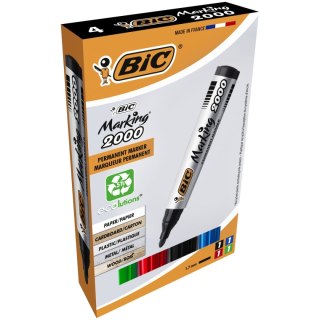 Marker permanentny Bic Marking 2000 komplet 4 szt, mix 1,5mm okrągła końcówka (8209112) Bic