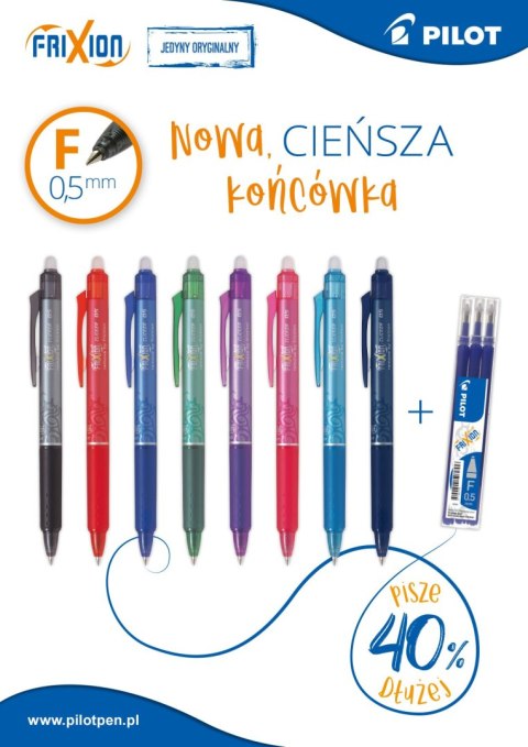 Wkład do pióra kulkowego Pilot Frixion Clicer, czerwony 0,5mm Pilot