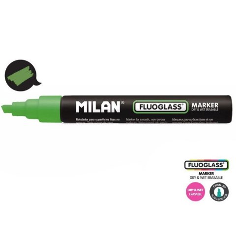 Marker specjalistyczny Milan do szyb fluo zielony 2,0-4,0mm ścięta końcówka (591296012) Milan Marker specjalistyczny Milan do szyb fluo zielony 2,0-4,0mm ścięta końcówka (591296012) Milan