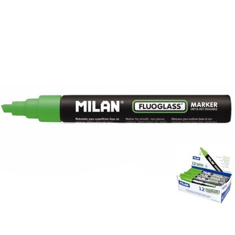 Marker specjalistyczny Milan do szyb fluo zielony 2,0-4,0mm ścięta końcówka (591296012) Milan Marker specjalistyczny Milan do szyb fluo zielony 2,0-4,0mm ścięta końcówka (591296012) Milan