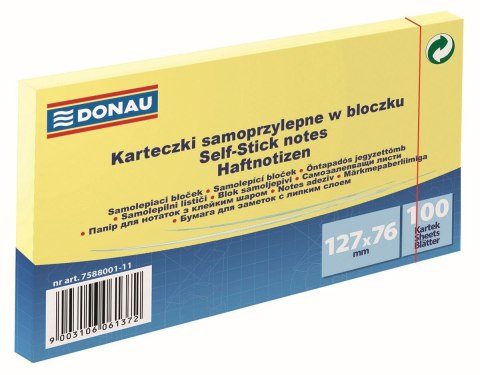 Notes samoprzylepny (karteczki) Donau żółty jasny 100k [mm:] 127x76 (7588001-11) Donau