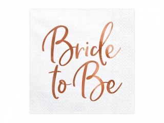 Serwetki Partydeco Bride to Be, różowe złoto biała papier [mm:] 330x330 (SP33-76-019R) Partydeco