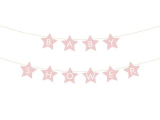 Baner Partydeco Baby shower, 290x16.5 cm, jasny różowy (GRL97-081J) Partydeco