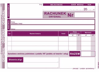 Druk offsetowy Michalczyk i Prokop Rachunek uproszczony dla zwolnionych z VAT A6 A6 80k. (234-5) Michalczyk i Prokop