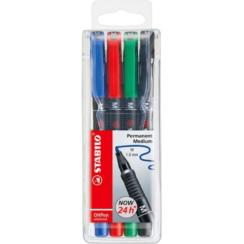 Foliopis Stabilo OHP M 4 kolory (843/4) Stabilo Foliopis Stabilo OHP M 4 kolory (843/4) Stabilo