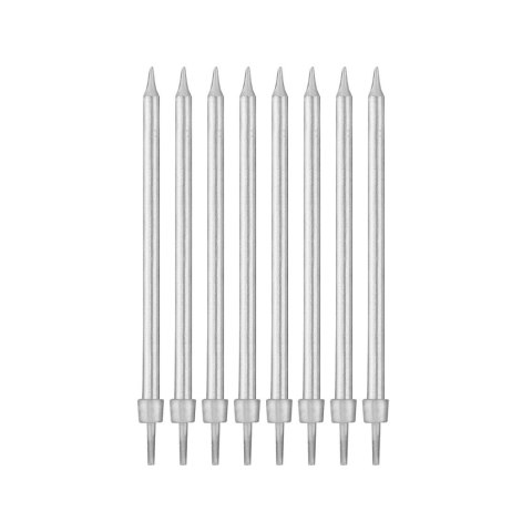 Świeczka urodzinowa Godan srebrne z podstawkami 10 cm/ 8 sztuk (PF-SUSR) Godan Świeczka urodzinowa Godan srebrne z podstawkami 10 cm/ 8 sztuk (PF-SUSR) Godan