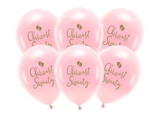 Balon gumowy Partydeco Eco Chrzest Święty różowy 330mm (ECO33P-204-081RM-6) Partydeco