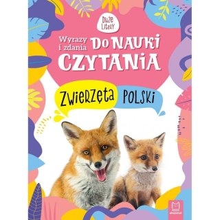 Książeczka edukacyjna Aksjomat Wyrazy i zdania do nauki czytania. Duże litery. Zwierzęta Polski Aksjomat