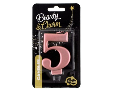 Świeczka urodzinowa Godan nr 5 różowo-złota 8 cm (PF-SCRZ5) Godan Świeczka urodzinowa Godan nr 5 różowo-złota 8 cm (PF-SCRZ5) Godan
