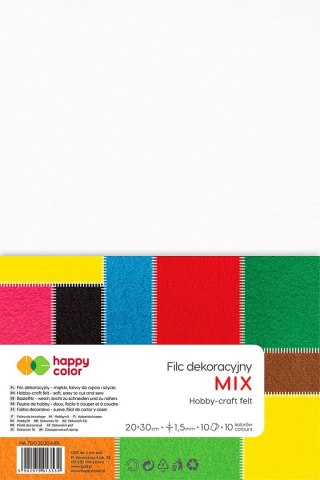 Filc Happy Color kolor: mix 10 ark. [mm:] 200x300 (HA 7150 2030-MIX) Happy Color