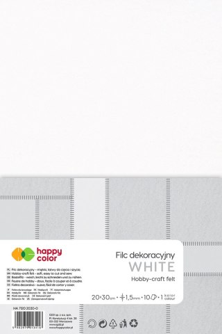 Filc dekoracyjny Folia biały (FO 5204-00) Happy Color