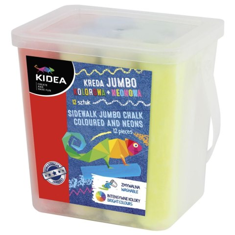 Kreda chodnikowa Derform jumbo kolorowa neonowa mix (KRJKN12KA) 12 sztuk Derform