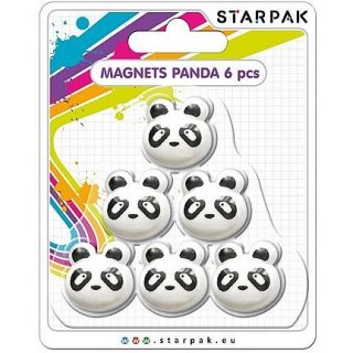 Magnes Starpak kształty panda 6szt biało-czarny (398962) 6 sztuk Starpak