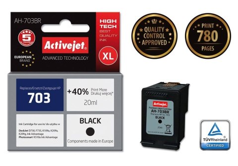 Tusz (cartridge) alternatywny Activejet HP 703 CD887 czarny 20ml (EXPACJAHP0119) Activejet Tusz (cartridge) alternatywny Activejet HP 703 CD887 czarny 20ml (EXPACJAHP0119) Activejet