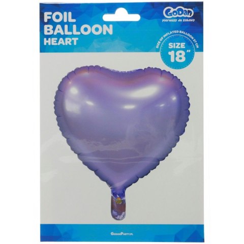 Balon foliowy Godan serca 18 matowe, liliowe 18cal (BS-HMLI) Godan