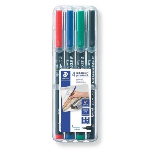 Foliopis Staedtler Lumocolor 318 0,6 mm 4 kolory w etui Staedtler