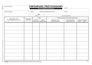 Druk samokopiujący Michalczyk i Prokop Kwitariusz przychodowy A5,oryg.+ 2 kopie A5 60k. (400-3) Michalczyk i Prokop