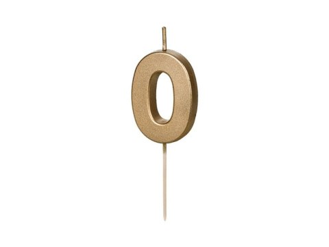 Świeczka urodzinowa Partydeco Cyferka 0, 4.5 cm, złoty (SCU9-0) Partydeco Świeczka urodzinowa Partydeco Cyferka 0, 4.5 cm, złoty (SCU9-0) Partydeco