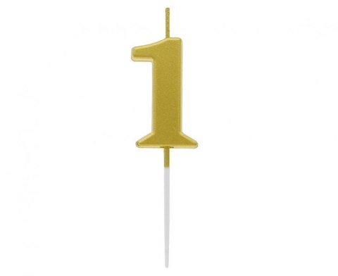 Świeczka urodzinowa Godan piker B&C cyferka 1, metaliczna złota, 9.5x2.3 cm (BH-SPZ1) Godan Świeczka urodzinowa Godan piker B&C cyferka 1, metaliczna złota, 9.5x2.3 cm (BH-SPZ1) Godan