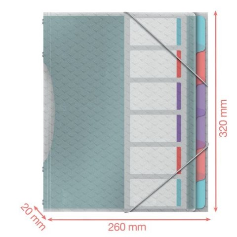 Teczka z przegródkami Esselte Colour Breeze segregująca A4 kolor: niebieski 6 przegródek (626255) Esselte