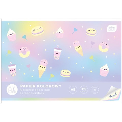 Zeszyt papierów kolorowych Interdruk PASTEL A5 115g 10k Interdruk