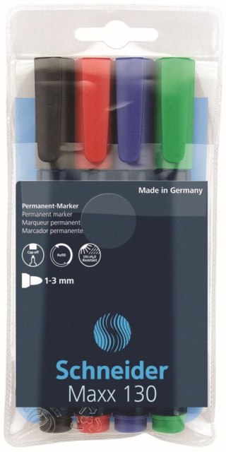 Marker permanentny Schneider Maxx 130, mix 1-3mm okrągła końcówka (SR113094) Schneider