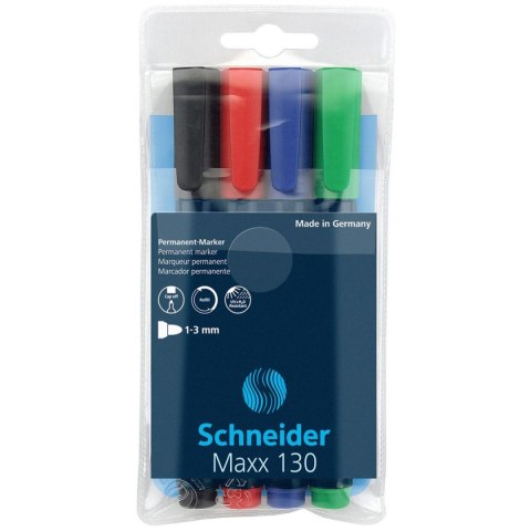 Marker permanentny Schneider Maxx 130, mix 1-3mm okrągła końcówka (SR113094) Schneider