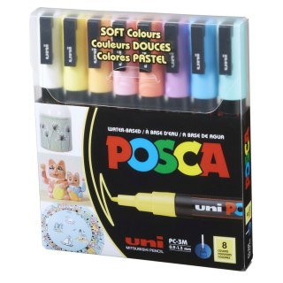 Marker specjalistyczny Posca SOFT COLORS 8 sztuk, mix 0,9-1,3mm okrągła końcówka (177313) Posca