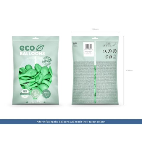 Balon gumowy Partydeco Metalizowane Eco Balloons miętowy 260mm (ECO26M-103) Partydeco