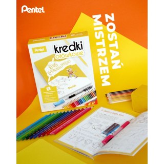 Zestaw pastele Pentel PTS15/BN15 pastele + długopis żelowy Pentel