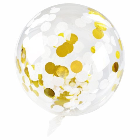 Balon gumowy Arpex Golden party konfetti złote transparentny 450mm (BLF0041ZLO) Arpex