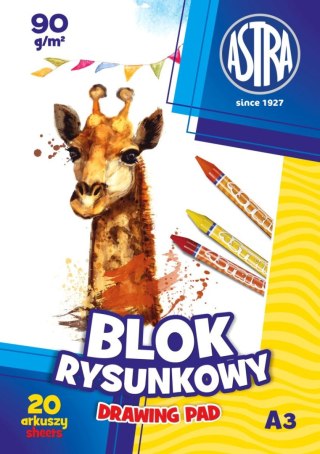 Blok rysunkowy Astra A3 biały 100g 20k (106119002) Astra