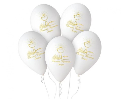 Balon gumowy Godan Pierwsza Komunia Św. (kielich) 5 szt. biały 320mm 13cal (GS120/PKK) Godan Balon gumowy Godan Pierwsza Komunia Św. (kielich) 5 szt. biały 320mm 13cal (GS120/PKK) Godan