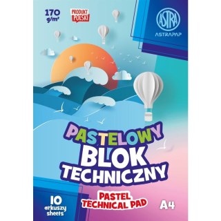 Blok techniczny Astrapap kolorowy pastel A4 kolorowy 170g 10k (106022003) Astrapap