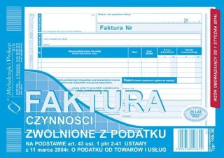 Druk offsetowy Michalczyk i Prokop Faktura czynności zwolnione z podatku A5 80k. (198-3E) Michalczyk i Prokop