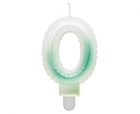 Świeczka urodzinowa Godan cyferka 0, ombre, perłowa biało-zielona, 7 cm (SF-PBZ0) Godan Świeczka urodzinowa Godan cyferka 0, ombre, perłowa biało-zielona, 7 cm (SF-PBZ0) Godan