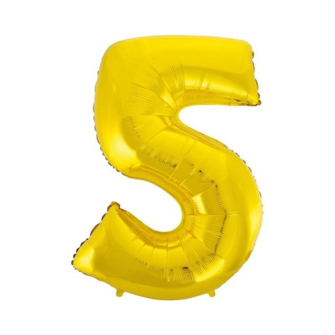 Balon foliowy cyfra 5 złota 85 cm Godan Balon foliowy cyfra 5 złota 85 cm Godan