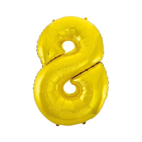 Balon foliowy cyfra 8 złota 85 cm Godan